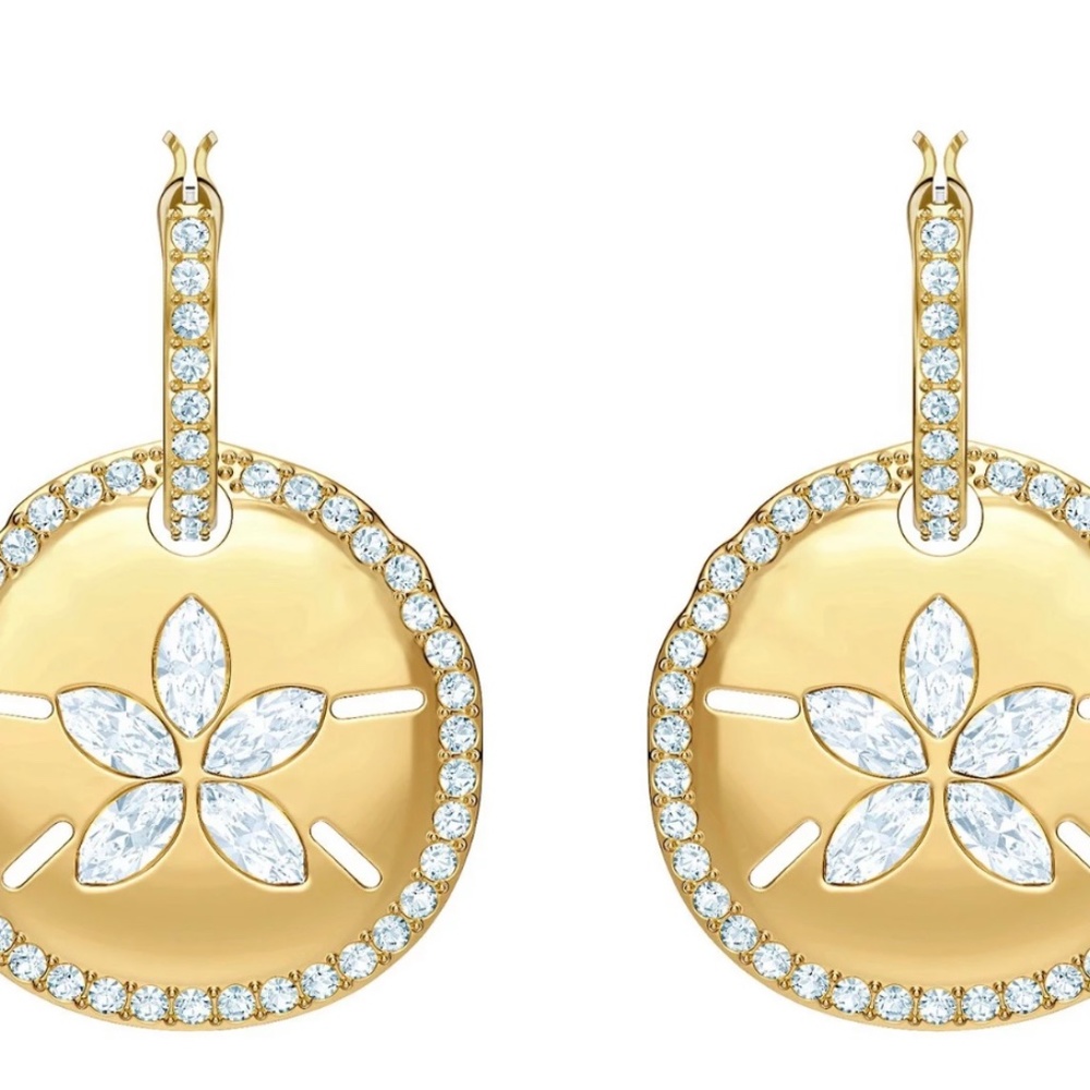 Swarovski mini hoop sand coin